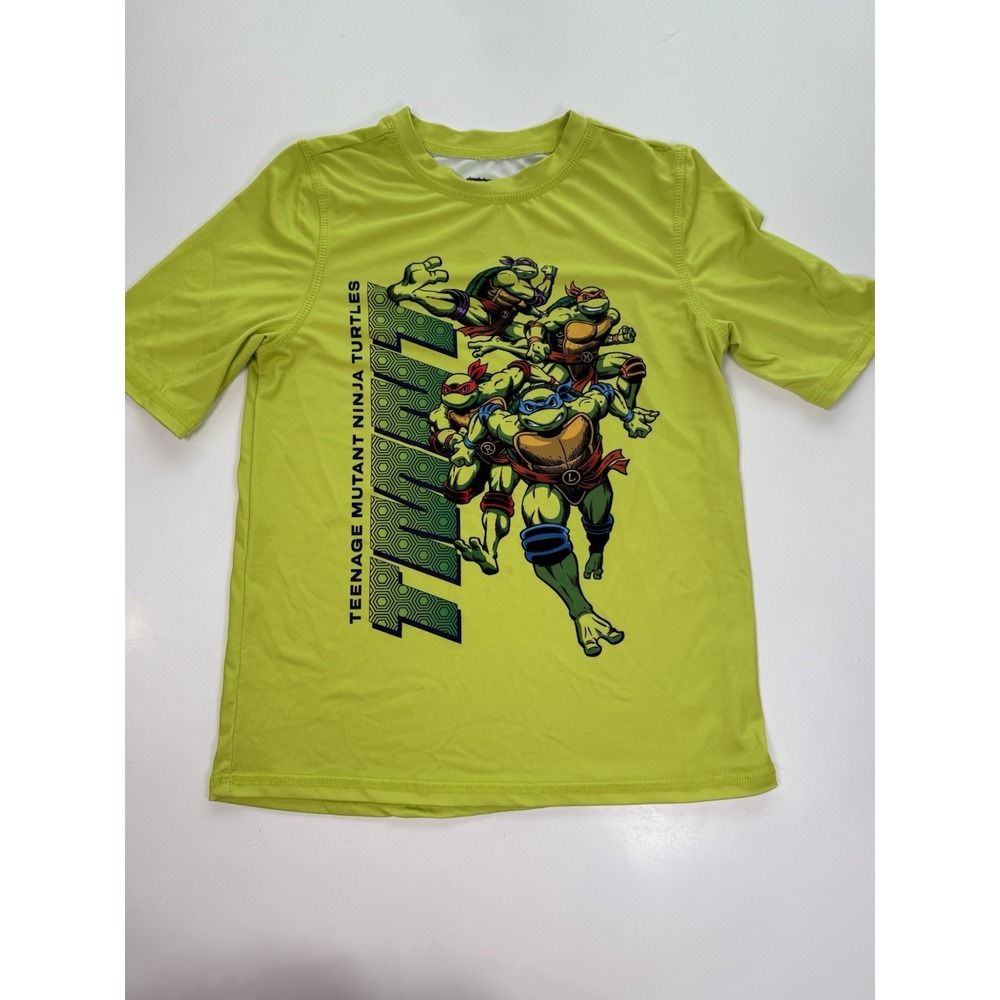 NICKELODEON Teenage Mutant Ninja Turtles TMNT Swim Rash Guard Green Boys Size 8